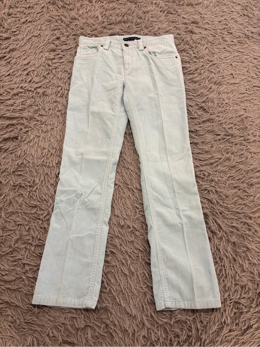 Ralph Lauren Women’s Blue Corduroy Pants Size 2 Straight Leg Y2K Vintage Preppy